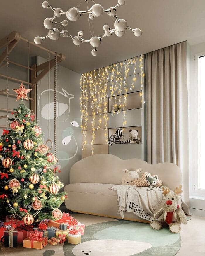 Lovely Christmas Decorating Ideas for Kids' Bedroom (6)