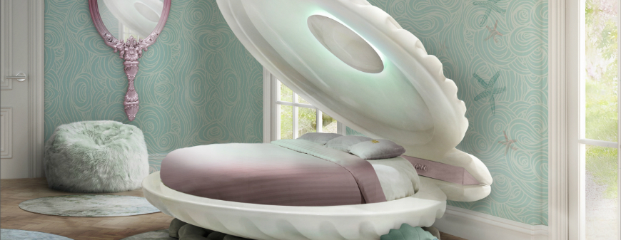 Mermaid-Inspired Bedroom Every Little Girl Will Want to Have ➤ Discover the season's newest designs and inspirations for your kids. Visit us at www.circu.net/blog/ #KidsBedroomIdeas #CircuBlog #MagicalFurniture @CircuBlog