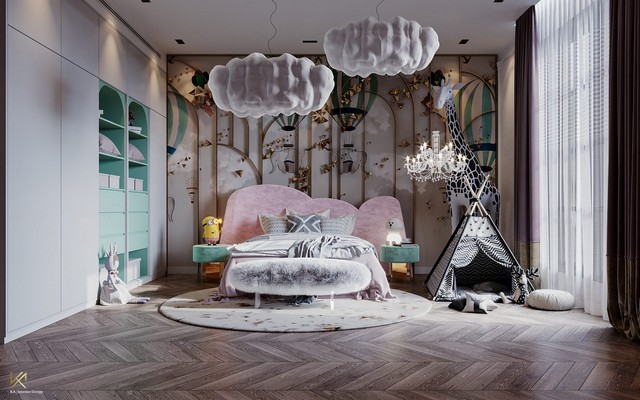 Luxury Girls Room In a Cloudy Sky, be a Golden Star