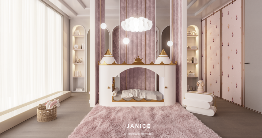 Elegant Girls' Bedroom In Partnership With Janice Lunes