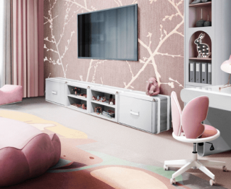 luxury modern girls' play and learn area
