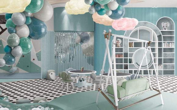 Turquoise Wonderland: A Kids' Playroom To Embark On An Adventure