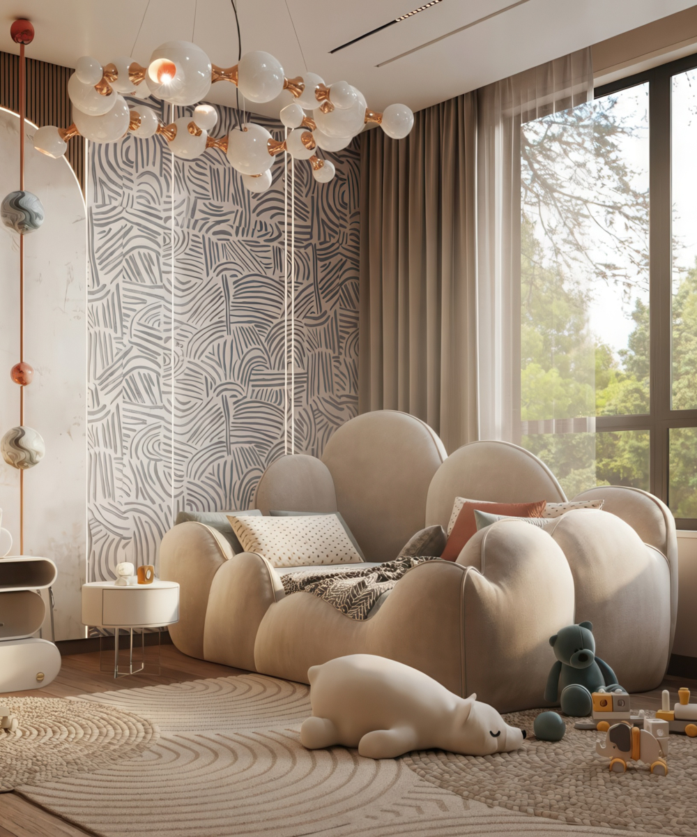 Menu Visual Image Mixing Playfulness and Practicality in Kids’ Bedrooms