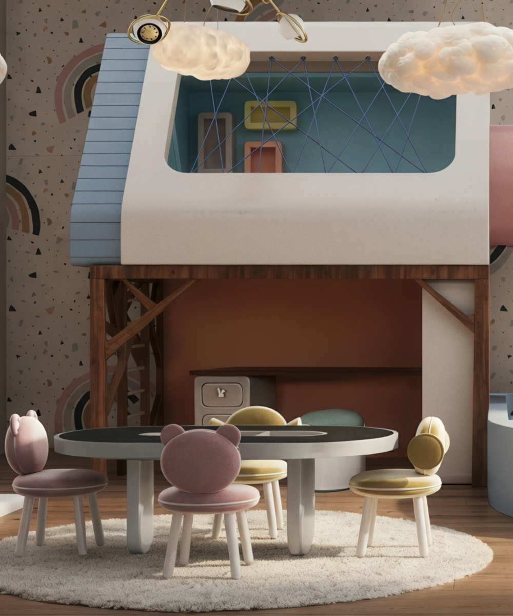 Menu Visual Image Rainbow Dreams: Multicolored Furniture For Kids